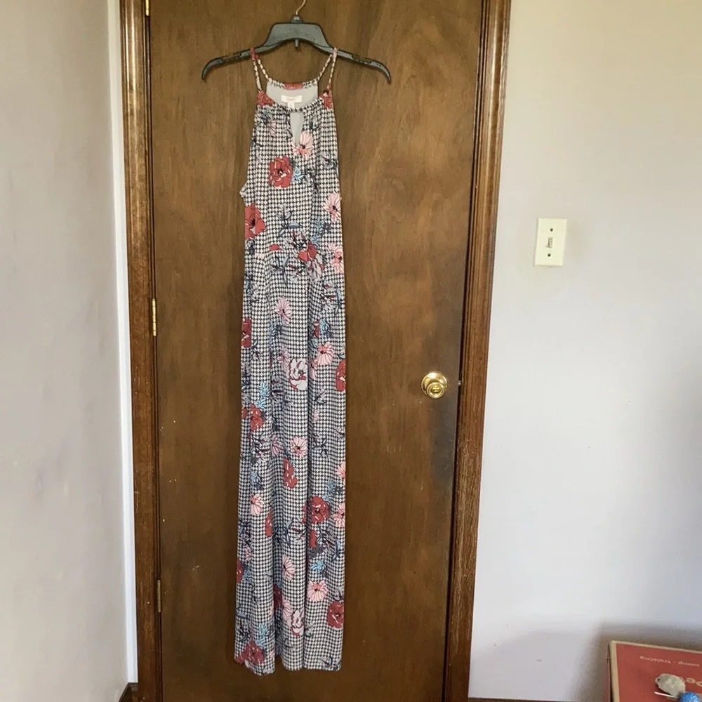 Relist8/8❌Candie’s front slit halter print maxi dress w keyhole XL jr - Picture 6 of 16